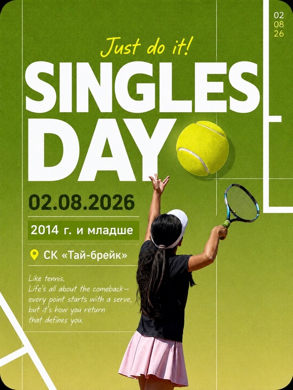 В Бишкеке пройдет турнир SINGLES DAY среди юных теннисистов